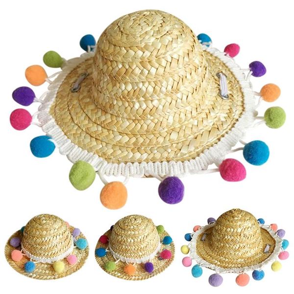 dog apparel pet straw hat colorful pompom cat mexican sombrero cap adjustable handcrafted summer visor party
dog apparel pet straw hat colorful pompom cat mexican sombrero cap adjustable handcrafted summer visor party