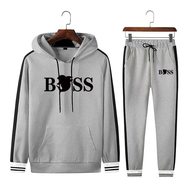 men's tracksuits the suit brand is set of sportswear, fashion hoodies, sweatshirts + sweatpants, autumn stitching, Gray
men's tracksuits the suit brand is set of sportswear, fashion hoodies, sweatshirts + sweatpants, autumn stitching, Gray