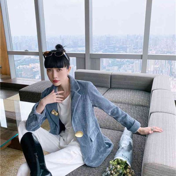 women's suits & blazers winter wool women gray blue slim casual ladies korean tweed jacket and coat designer clothing 26tw, White;black
women's suits & blazers winter wool women gray blue slim casual ladies korean tweed jacket and coat designer clothing 26tw, White;black