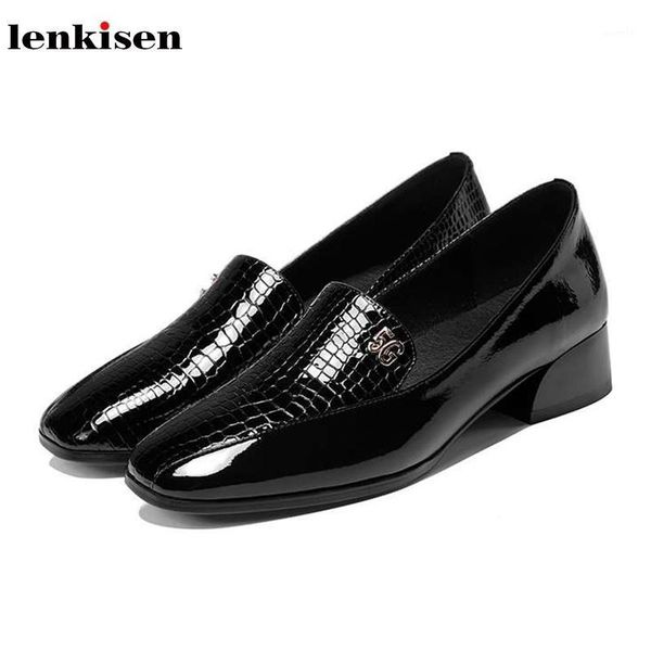 dress shoes lenkisen genuine leather loafers square toe med heels metal decorations autumn slip on breathable convenient women pumps l301, Black
dress shoes lenkisen genuine leather loafers square toe med heels metal decorations autumn slip on breathable convenient women pumps l301, Black