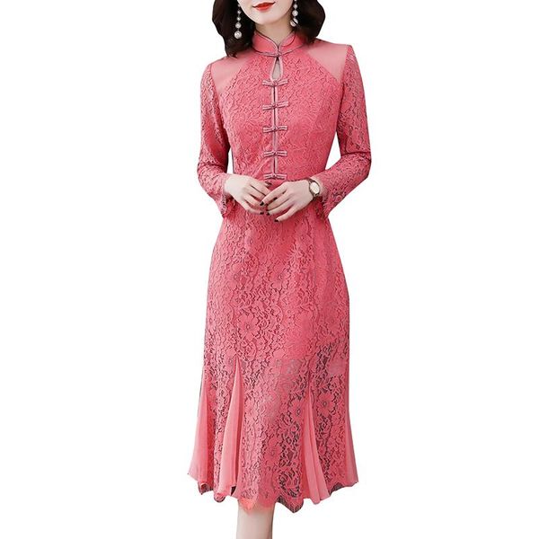 spring autumn women long sleeve dress patchwork vintage chinese style cheongsam lace mermaid casual dresses, Black;gray
spring autumn women long sleeve dress patchwork vintage chinese style cheongsam lace mermaid casual dresses, Black;gray