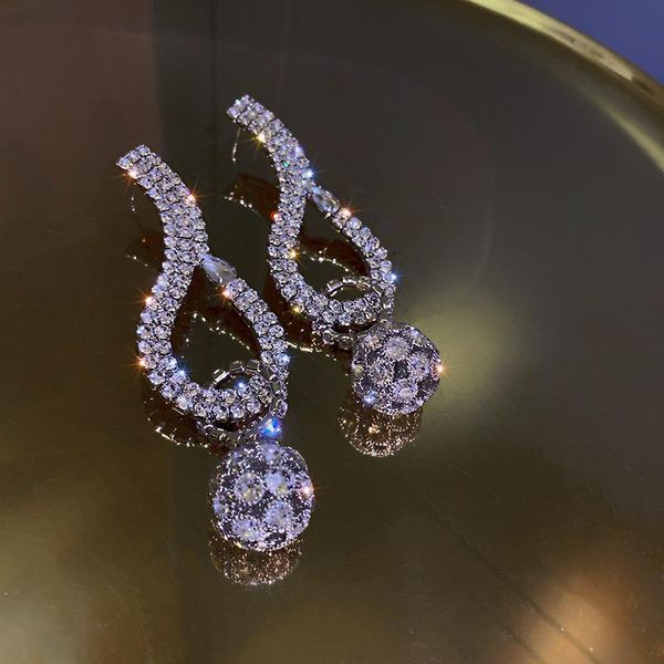 dangle & chandelier exaggerated big large heavy hollow ball crystal drop earring for women long geometric rhinestone earrings wedding jewelr, Silver
dangle & chandelier exaggerated big large heavy hollow ball crystal drop earring for women long geometric rhinestone earrings wedding jewelr, Silver