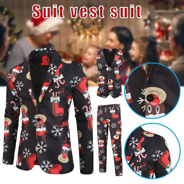 men's suits & blazers 3pcs christmas print suit for men blazer vest and pants set buttons xmas festival supply xin-, White;black
men's suits & blazers 3pcs christmas print suit for men blazer vest and pants set buttons xmas festival supply xin-, White;black
