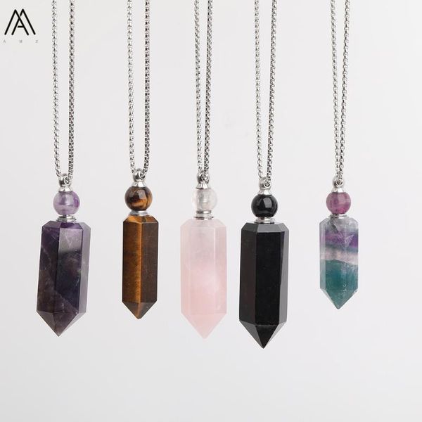 faceted hexagon natural gems stone amethysts quartz perfume bottle pendant necklace silvery stainless steel jewelry dss-187amcb chains, Silver
faceted hexagon natural gems stone amethysts quartz perfume bottle pendant necklace silvery stainless steel jewelry dss-187amcb chains, Silver
