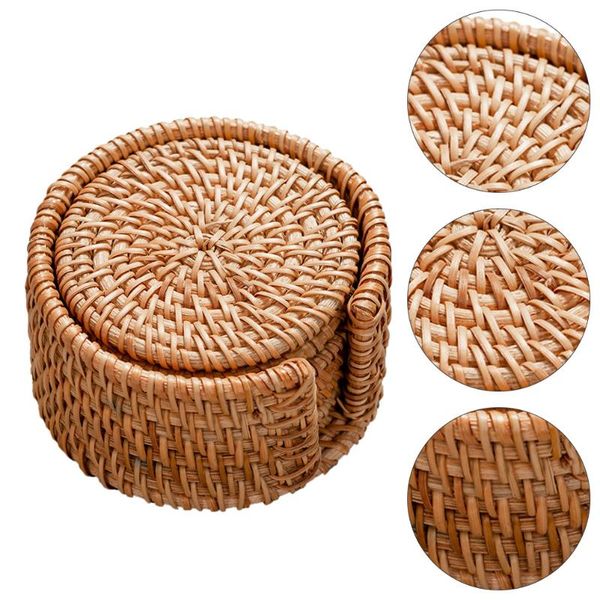 mats & pads 1 set rattan plaited articles drink coasters round placemats for table protection
mats & pads 1 set rattan plaited articles drink coasters round placemats for table protection