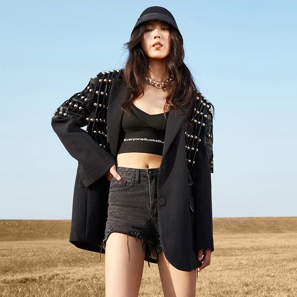 women's wool & blends 2021autumn&winter coat original design solid decoration leatherwear beading fashion dazzling, Black
women's wool & blends 2021autumn&winter coat original design solid decoration leatherwear beading fashion dazzling, Black