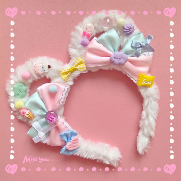 original hand-made sweet hairband lo niang bear ear kc hair accessories cream dessert lolita pink blue bow headdress, Golden;white
original hand-made sweet hairband lo niang bear ear kc hair accessories cream dessert lolita pink blue bow headdress, Golden;white