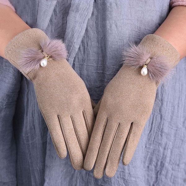 five fingers gloves winter women cute elegant pearl hairball decoration keep warm touch screen plus velvet inside thicken windproof cycling, Blue;gray
five fingers gloves winter women cute elegant pearl hairball decoration keep warm touch screen plus velvet inside thicken windproof cycling, Blue;gray