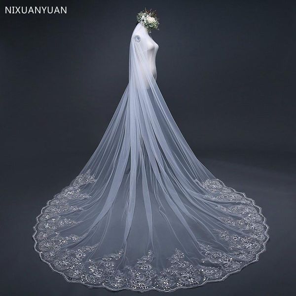 bridal veils 3 meter white ivory cathedral wedding long lace edge veil with comb accessories bride veu, Black
bridal veils 3 meter white ivory cathedral wedding long lace edge veil with comb accessories bride veu, Black