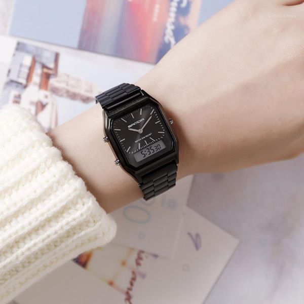 classic business steel band electronic watch men and women led digital alarm clock fashion quartz waterproof couple wrist wristwatches, Slivery;brown
classic business steel band electronic watch men and women led digital alarm clock fashion quartz waterproof couple wrist wristwatches, Slivery;brown