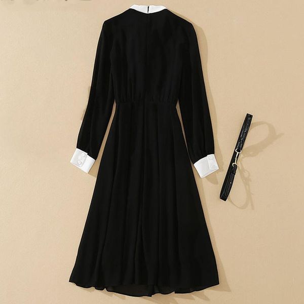 casual dresses spring autumn female office style a-line midi dress women splicing stand-up collar ruffle tie lantern sleeve belt slim dresse, Black;gray
casual dresses spring autumn female office style a-line midi dress women splicing stand-up collar ruffle tie lantern sleeve belt slim dresse, Black;gray
