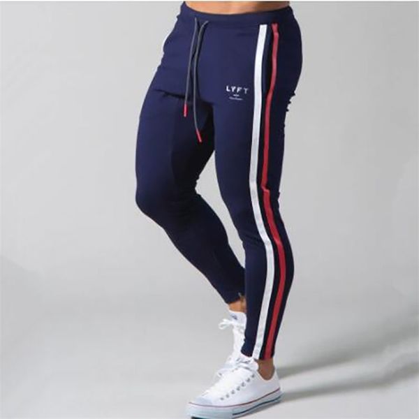 

skinny joggers pants men running sweatpants track gyms fitness sports trousers male bodybuilding training bottoms 210715, Black