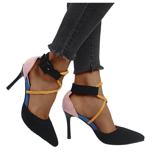 dress shoes women high heels contrast color breathable buckle cross strap sandals summer ladies #lr3, Black
dress shoes women high heels contrast color breathable buckle cross strap sandals summer ladies #lr3, Black