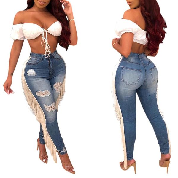 women's jeans 2021 women plus size pants high waist hole tassel zipper pocket slimming denim button female pencil, Blue
women's jeans 2021 women plus size pants high waist hole tassel zipper pocket slimming denim button female pencil, Blue