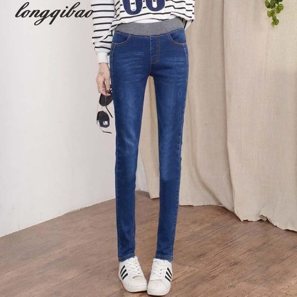 female high waist trousers elastic stretch pants feet slim pencil jeanstb725 women's jeans, Blue
female high waist trousers elastic stretch pants feet slim pencil jeanstb725 women's jeans, Blue