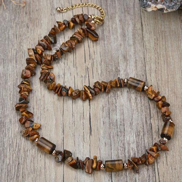 pendant necklaces fysl light yellow gold color irregular shape tiger eye stone long beads chain necklace black agates jewelry, Silver
pendant necklaces fysl light yellow gold color irregular shape tiger eye stone long beads chain necklace black agates jewelry, Silver