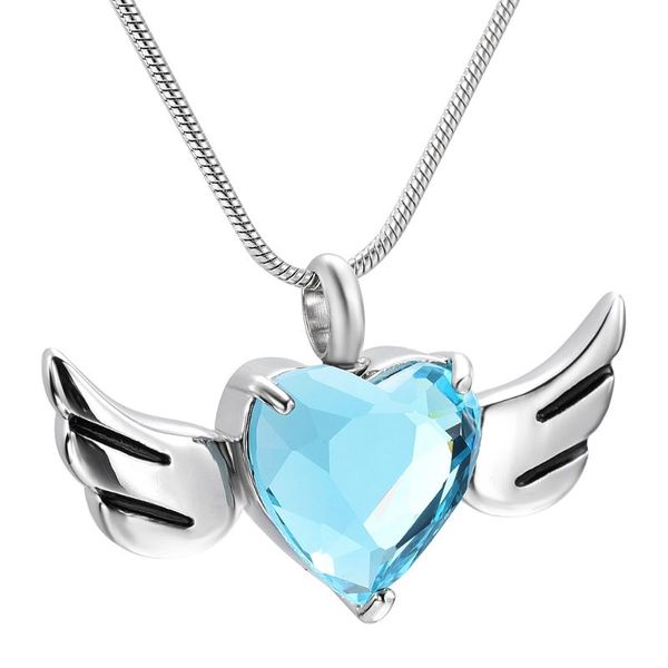 pendant necklaces light blue flying wing design hold heart cremation jewelry stainless steel women accessories jewely, Silver
pendant necklaces light blue flying wing design hold heart cremation jewelry stainless steel women accessories jewely, Silver