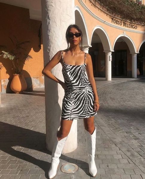 casual dresses women summer suspender slash neck dress zebra pattern slim mini leak back, Black;gray
casual dresses women summer suspender slash neck dress zebra pattern slim mini leak back, Black;gray