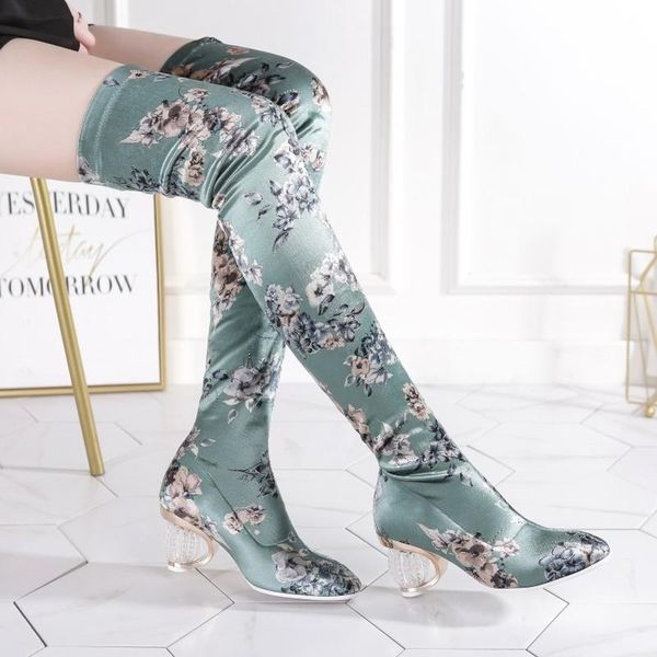 boots us4-11 women print floral silk satin stretchy over knee thigh&ankle crystal ball strange heel shoes plus size pull on c498, Black
boots us4-11 women print floral silk satin stretchy over knee thigh&ankle crystal ball strange heel shoes plus size pull on c498, Black