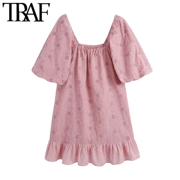 traf women chic fashion hollow out embroidery ruffled mini dress vintage short sleeve with lining female dresses mujer 210415, Black;gray
traf women chic fashion hollow out embroidery ruffled mini dress vintage short sleeve with lining female dresses mujer 210415, Black;gray