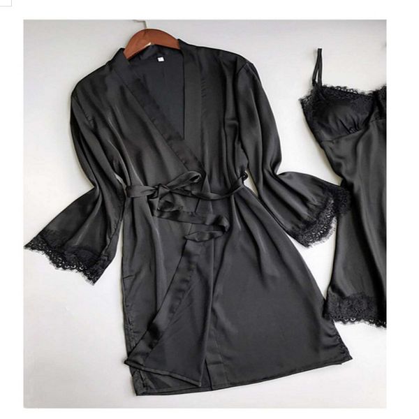 imitation ice silk bathrobe kimono nights loose lace edge nightgown household, Black;white
imitation ice silk bathrobe kimono nights loose lace edge nightgown household, Black;white