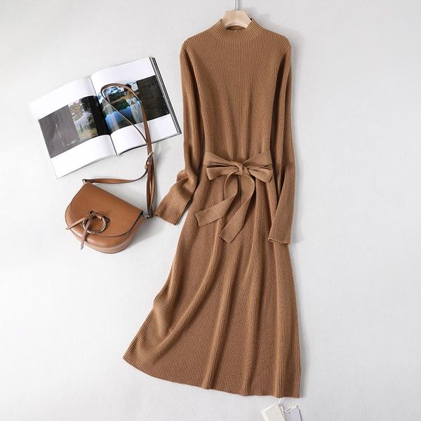 dress women fashion and leisure pure wool half high collar lace up waist slim knit long sleeve pullover elastic casual dresses, Black;gray
dress women fashion and leisure pure wool half high collar lace up waist slim knit long sleeve pullover elastic casual dresses, Black;gray