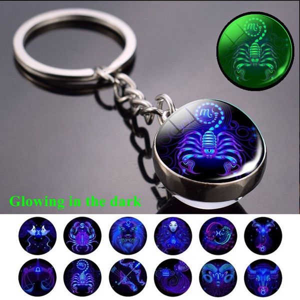 2021 new keychains 12 fashion double side cabochon glass ball zodiac signs keyring key jewelry glowing in the dark 4, Silver
2021 new keychains 12 fashion double side cabochon glass ball zodiac signs keyring key jewelry glowing in the dark 4, Silver