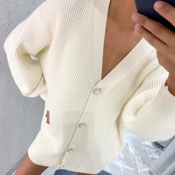 simple v-neck lantern sleeve cardigan women oversized knitted sweater autumn winter female jumpers korean fashion women's knits & tees, White
simple v-neck lantern sleeve cardigan women oversized knitted sweater autumn winter female jumpers korean fashion women's knits & tees, White