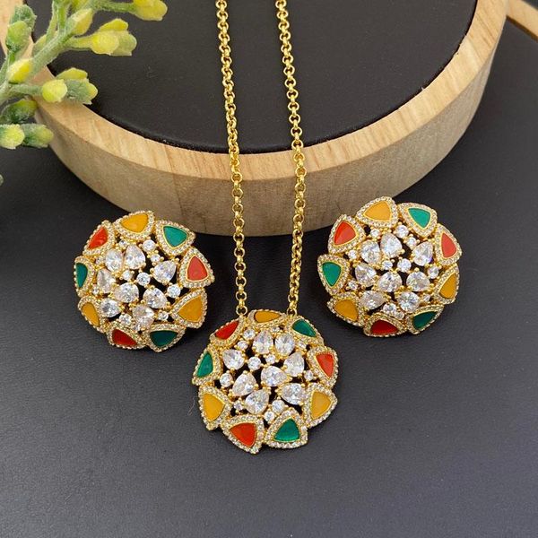 earrings & necklace lanyika fashion jewelry set colourful drip oil zircon micro inlay with for women anniversary party gifts, Silver
earrings & necklace lanyika fashion jewelry set colourful drip oil zircon micro inlay with for women anniversary party gifts, Silver