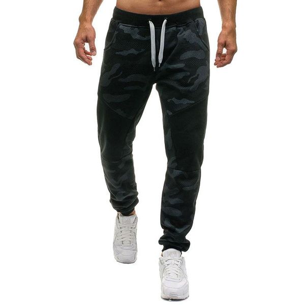 men's sport sweatpants camouflage lace-up slip-on casual pants personalized stitching joggers trousers men, Black
men's sport sweatpants camouflage lace-up slip-on casual pants personalized stitching joggers trousers men, Black
