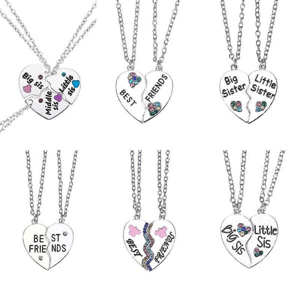 2/3 pcs luxury friend pendant necklace for women love heart crystal big sister little jewelry accessories, Silver
2/3 pcs luxury friend pendant necklace for women love heart crystal big sister little jewelry accessories, Silver