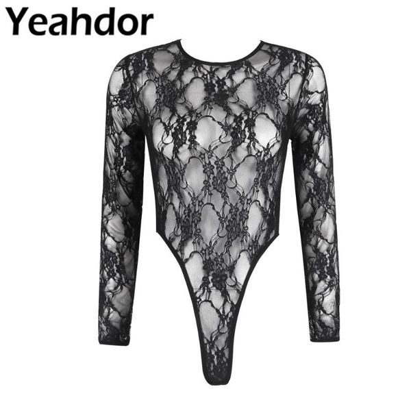 women see through sheer lace bodysuit body suits long sleeves round neck high cut leotard ladies one-piece nightwear women's jumpsuits, Black;white
women see through sheer lace bodysuit body suits long sleeves round neck high cut leotard ladies one-piece nightwear women's jumpsuits, Black;white
