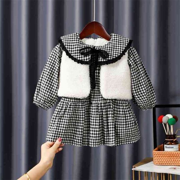 gooporson winter kids clothes fleece vest&plaid lace long sleeve princess dress fleece warm vestidos little girls costume 210715, White
gooporson winter kids clothes fleece vest&plaid lace long sleeve princess dress fleece warm vestidos little girls costume 210715, White