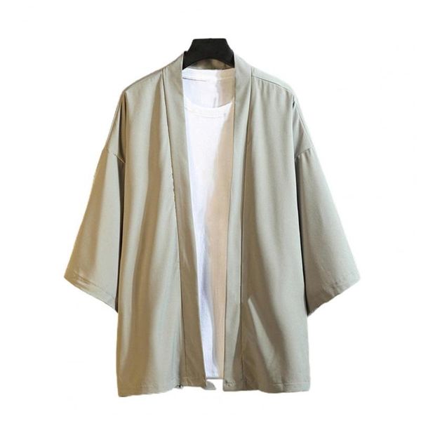 men's jackets autumn men open front chinese style retro shirt 3/4 sleeve solid color coat male coats streetwear, Black;brown
men's jackets autumn men open front chinese style retro shirt 3/4 sleeve solid color coat male coats streetwear, Black;brown