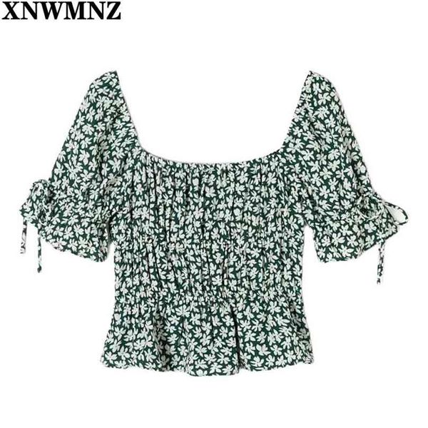women chic green floral print ropa mujer vintage ruffles girl summer blouse fashion short flare sleeve harajuku 210520, White
women chic green floral print ropa mujer vintage ruffles girl summer blouse fashion short flare sleeve harajuku 210520, White