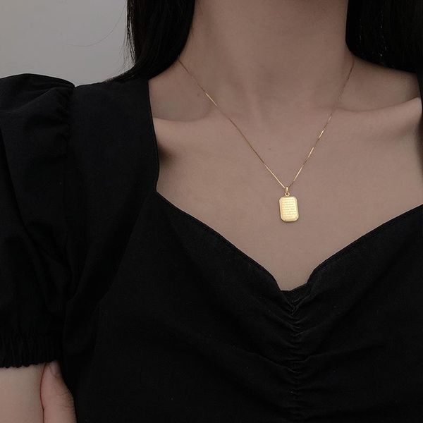pendant necklaces kaplan center letter square necklace for women stainless steel metal choker gift, Silver
pendant necklaces kaplan center letter square necklace for women stainless steel metal choker gift, Silver