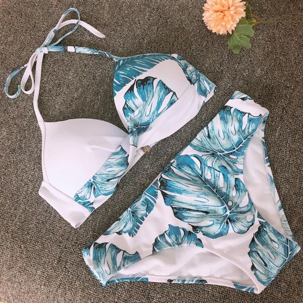 push up bikinis set swimwear women swimsuits bathing suit halter biquini leaf print beach wear bikini 2021 women's, White;black
push up bikinis set swimwear women swimsuits bathing suit halter biquini leaf print beach wear bikini 2021 women's, White;black