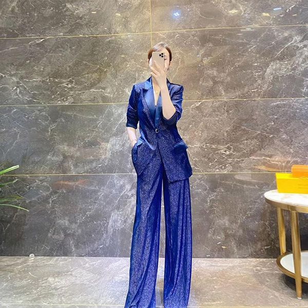 women spring summer elegant gold velvet suit ladies notched blazer & wide leg pant 2 piece set female casual solid f612 women's two pan, White
women spring summer elegant gold velvet suit ladies notched blazer & wide leg pant 2 piece set female casual solid f612 women's two pan, White