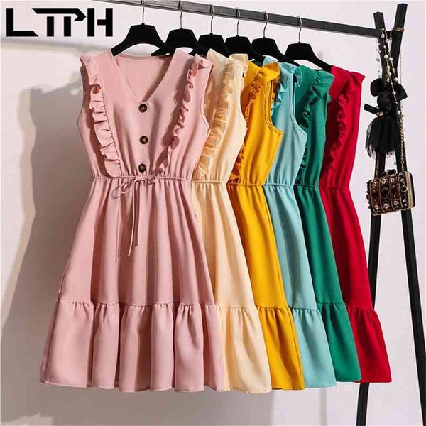 ltph classic ruffles sleeveless women dress button v-neck lace-up folds high waist all-match elegant dresses spring 210423, Tan;black
ltph classic ruffles sleeveless women dress button v-neck lace-up folds high waist all-match elegant dresses spring 210423, Tan;black