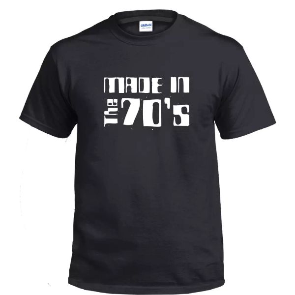 made in the 70s birthday funny gift party gift 100% cotton t-shirt, White;black