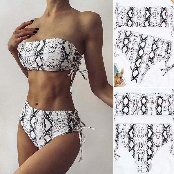serpentine 2 piece lace up swimsuit women bikini set mid waisted women's swimwear, White;black
serpentine 2 piece lace up swimsuit women bikini set mid waisted women's swimwear, White;black