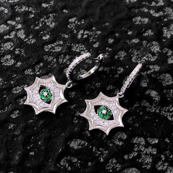 s925 pure silver devil's eye star octagonal green diamond circle hoop earrings personalized fashion design luxury brand monaco jewelry, Golden;silver
s925 pure silver devil's eye star octagonal green diamond circle hoop earrings personalized fashion design luxury brand monaco jewelry, Golden;silver