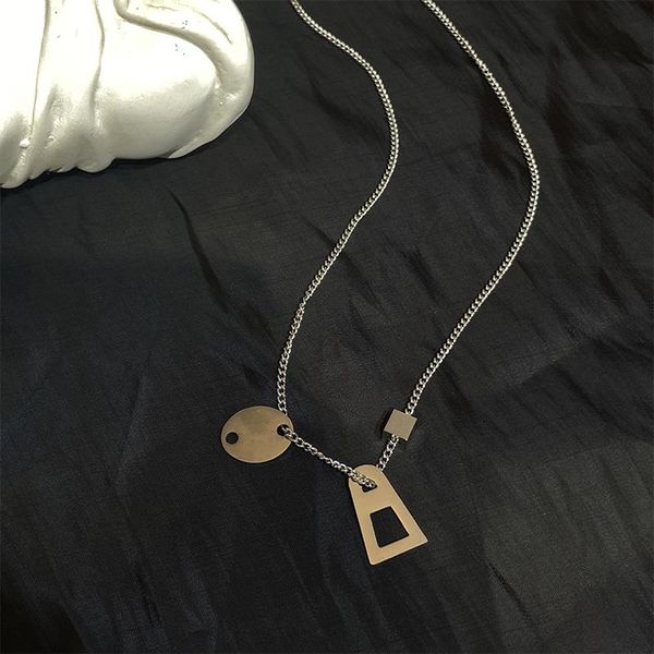 pendant necklaces men's trend simple fashion titanium steel geometric necklace long hip hop couple jewelry gift wholesale, Silver
pendant necklaces men's trend simple fashion titanium steel geometric necklace long hip hop couple jewelry gift wholesale, Silver