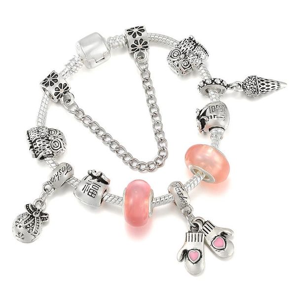 charm bracelets diy silver plated bracelet with winter pink gloves pendants for women kids simple european style jewelry gift arrival, Golden;silver
charm bracelets diy silver plated bracelet with winter pink gloves pendants for women kids simple european style jewelry gift arrival, Golden;silver