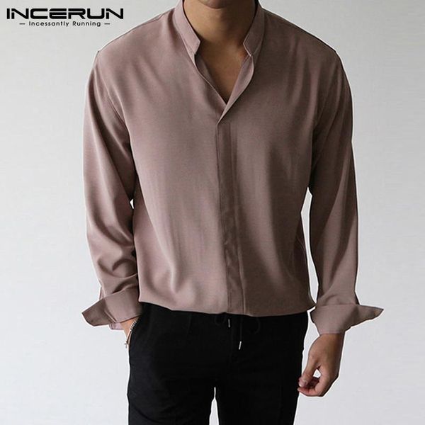 men's casual shirts men shirt brand solid color 2021 v neck long sleeve loose streetwear fashion leisure camisa masculina 3xl incerun, White;black
men's casual shirts men shirt brand solid color 2021 v neck long sleeve loose streetwear fashion leisure camisa masculina 3xl incerun, White;black