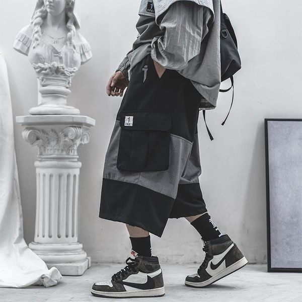 summer trend men's capris and women's multi pocket loose oversized overalls shorts, White;black
summer trend men's capris and women's multi pocket loose oversized overalls shorts, White;black