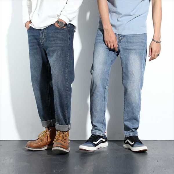 men's jeans fashion men loose straight oversize large casual solid color denim wide-leg pants, Blue
men's jeans fashion men loose straight oversize large casual solid color denim wide-leg pants, Blue