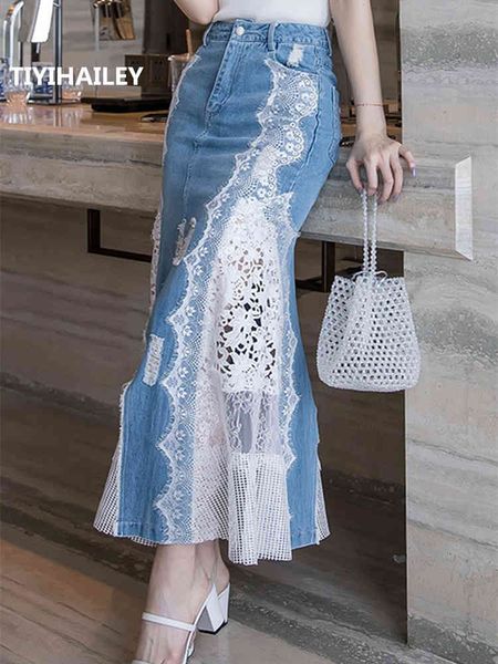 skirts fashion long maxi denim and lace fish tail skirt for women s-2xl mermaid style high waist summer fazc, Black
skirts fashion long maxi denim and lace fish tail skirt for women s-2xl mermaid style high waist summer fazc, Black