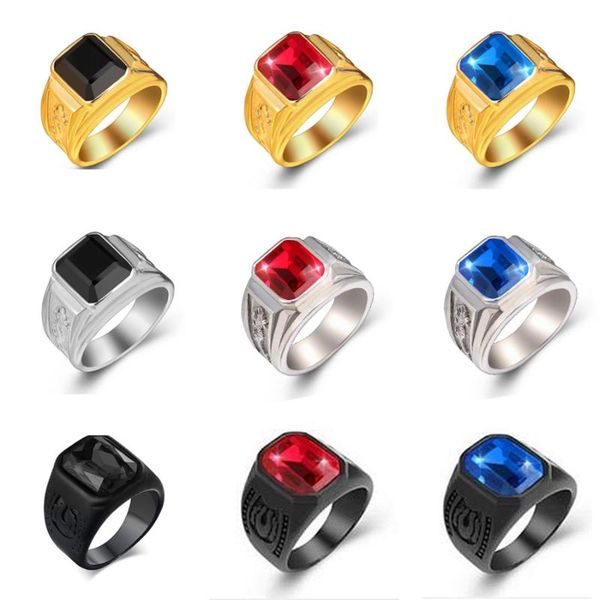 wedding rings fashion black/red/blue crystal stone black finger for men women square zircon stainless steel male jewelry, Slivery;golden
wedding rings fashion black/red/blue crystal stone black finger for men women square zircon stainless steel male jewelry, Slivery;golden