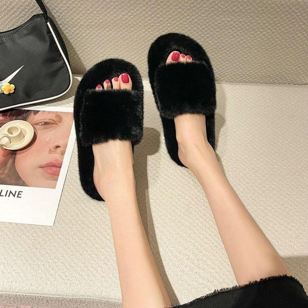 slippers women's faux fur 2021 furry style flat-bottomed comfortable home shoes autumn winter warm, Black
slippers women's faux fur 2021 furry style flat-bottomed comfortable home shoes autumn winter warm, Black
